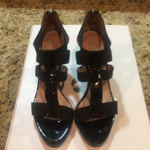 Black Strappy Wedges